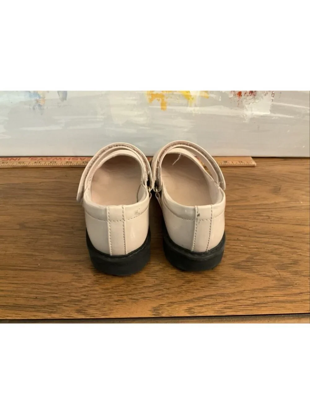 Thereabouts Flutter Girls Round Closed Toe Mary Jane Shoes Nude Sz 2M